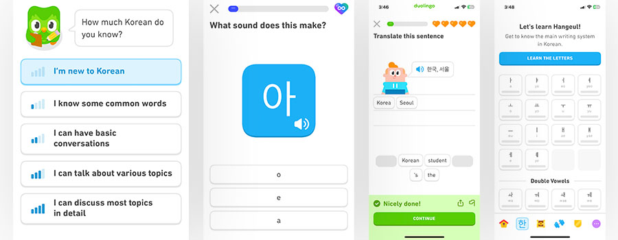 Aprender Coreano Gratis apps duolingo