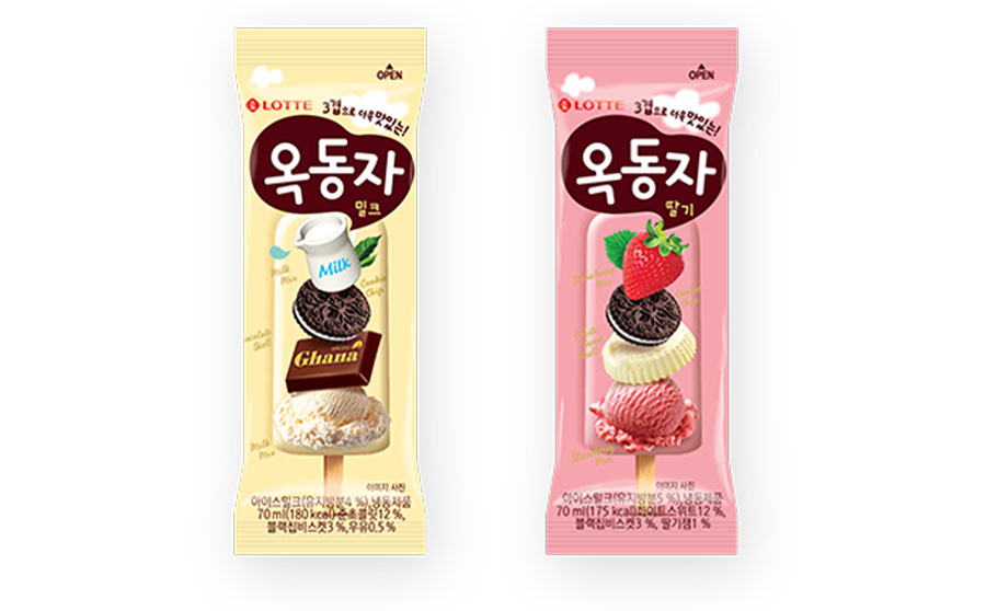 hay dos helados coreanos se llama Okdongja 옥동자