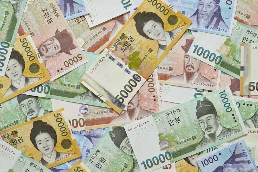 Los billetes de corea del sur