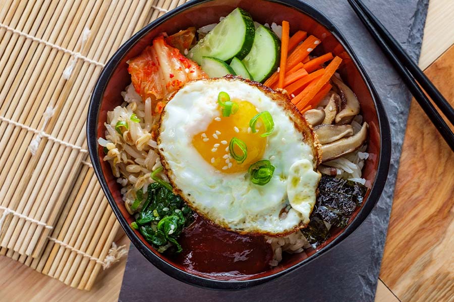 bibimbap Comida coreana de arroz