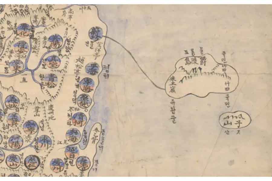 Dokdo en corea del sur marcado en mapas antiguos
